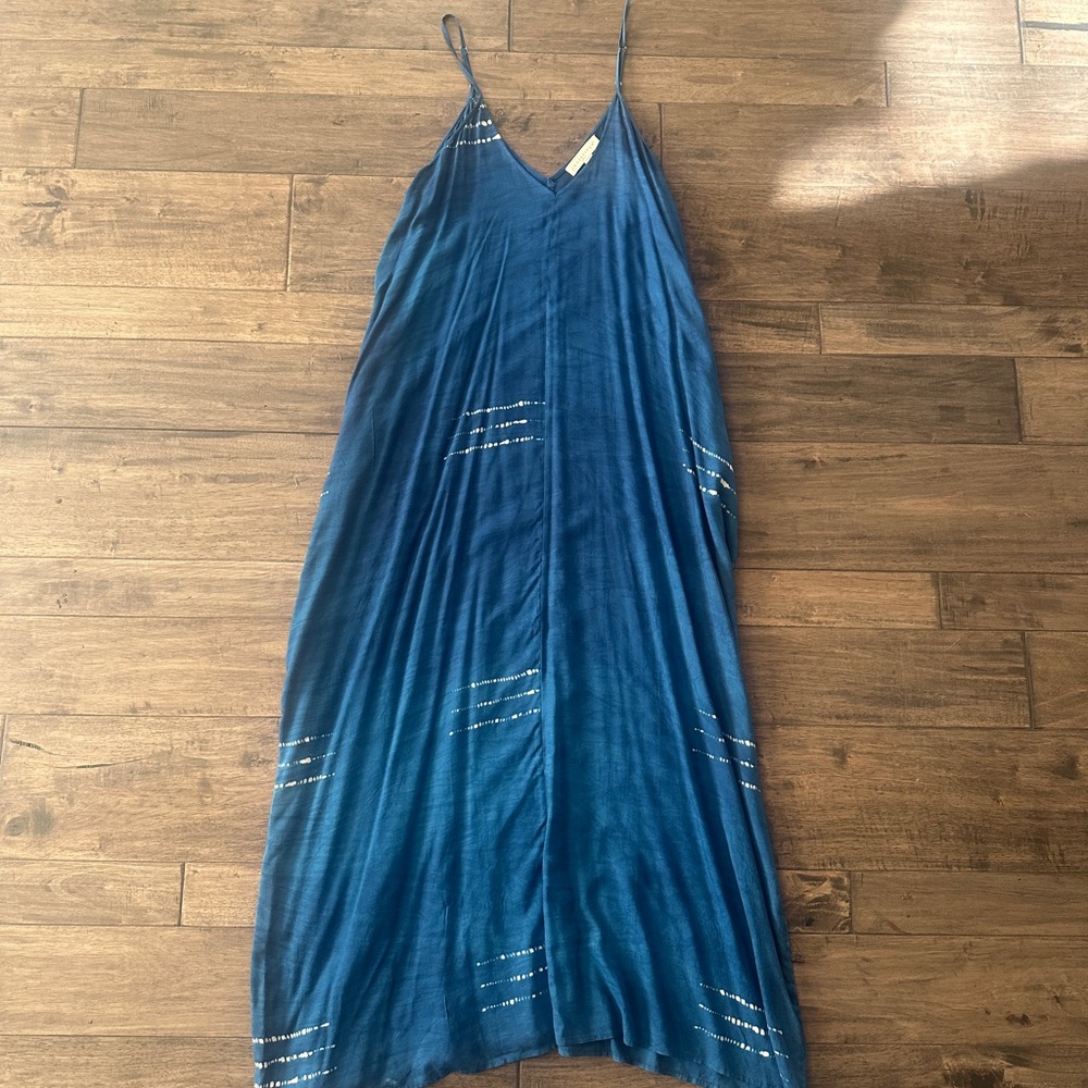 Lovestitch Blue Tie Dye Maxi Dress w/ Pockets M/L EUC